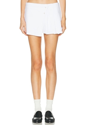 Alexander Wang Pleated Wrap Mini Skirt in Vintage White - White. Size L (also in M, S, XS).