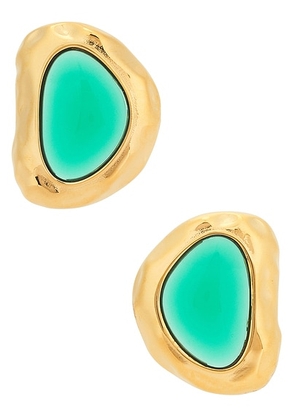 Jordan Road Esme Earrings in 14k Gold Plated Brass & Resin - Metallic Gold. Size all.