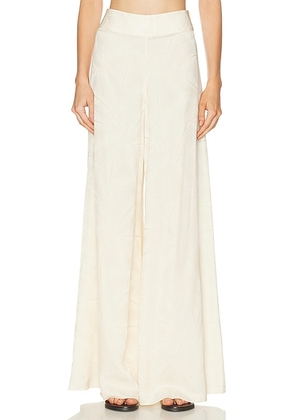 Johanna Ortiz Jacquard Musical Pant in Ecru - Cream. Size 8 (also in 0, 2, 4, 6).