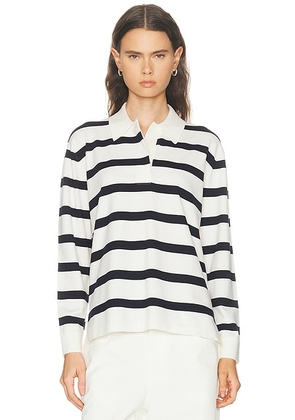 Jenni Kayne Post Pullover Sweater in Ivory & Navy Stripe - Ivory,Navy. Size L (also in M, S, XS).