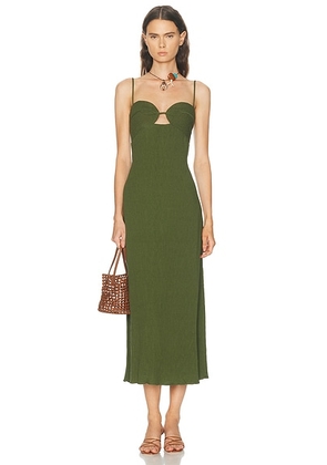 Johanna Ortiz Dream Spinner Ankle Dress in Pine Green - Dark Green. Size 0 (also in 4, 6, 8).