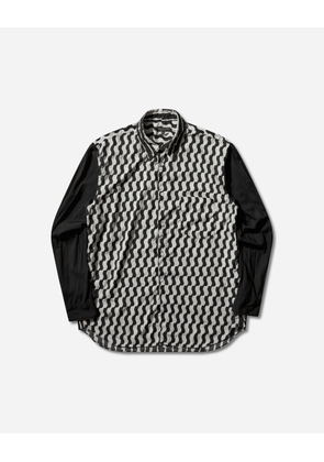 Men s Mixed Pattern Longsleeve Shirt White / Black