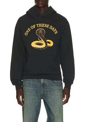 ONE OF THESE DAYS Cobra Pullover Hoodie in Washed Black - Black. Size L (also in M, S, XL/1X, XXL/2X).
