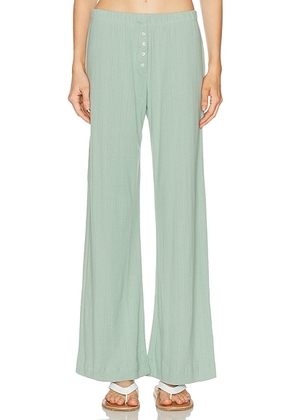 LESET Pointelle Boxer Pant in Eucalyptus - Sage. Size M (also in S, XL, XS).