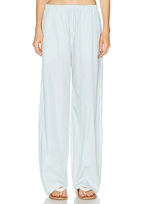LESET Yoshi Stripe Wide Leg Pant in Vert Stripe - Green,White. Size L (also in M, S, XS).