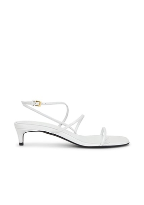 KHAITE Loop Kitten Heel 35 Sandal in Chalk - White. Size 36.5 (also in 37, 37.5, 38, 39.5, 40, 41).