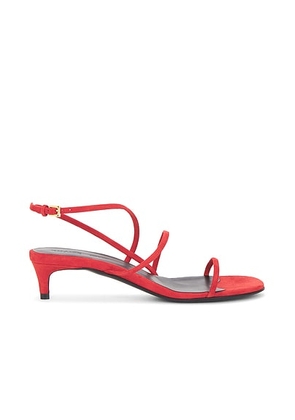 KHAITE Loop Kitten Heel 35 Sandal in Lipstick - Red. Size 35 (also in 35.5, 36, 37, 37.5, 38, 38.5, 39.5, 41).