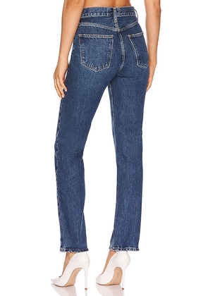 AGOLDE Lana Mid Rise Straight Jeans in Denim-Medium. Size 24. Also in 26, 29, 30, 31, 32, 33, 34.