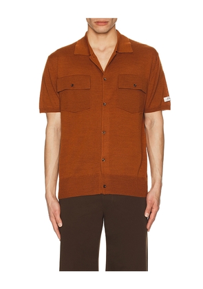 After Pray Maurice Polo Knit Cardigan in Burnt Orange. Size M. Also in S.