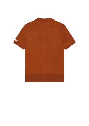 After Pray Maurice Polo Knit Cardigan in Burnt Orange. Size M. Also in S.