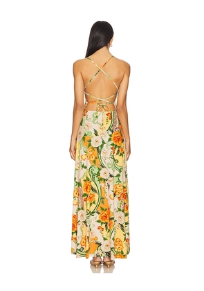 Agua Bendita Arista Ete Dress in Orange,Green. Size M. Also in L.