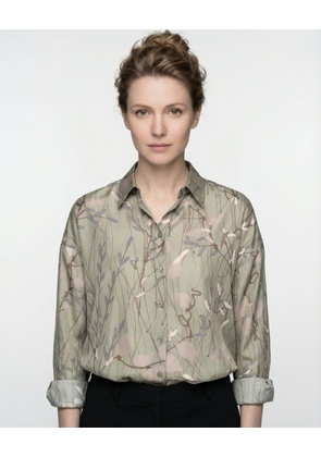 Brunello Cucinelli Bicolor Silk Pattern Shirt - L