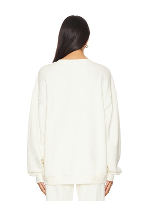 Eterne Oversized Crewneck Sweatshirt in White. Size L. Also in S, XS, M.