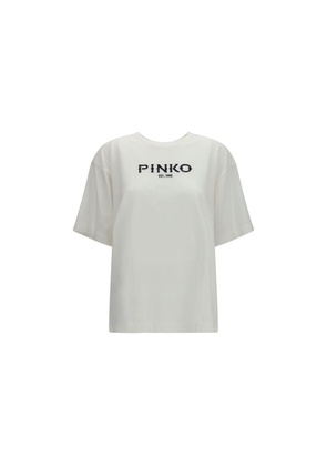 PINKO White Cotton T-Shirt - M