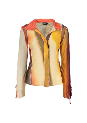 Desigual Beige Polyester Pattern Shirt - XS