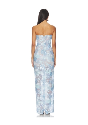 Bronx and Banco Farah Ocean Blue Sequin Maxi Dress in Blue. Size M. Also in XS, S.