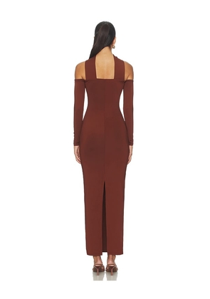 ALL THE WAYS Aida Maxi Dress in Brown. Size M. Also in XXS, XS, S, L.