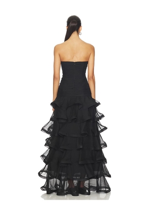 ELLIATT Evelin Tiered Gown in Black. Size L. Also in S, XS, M.