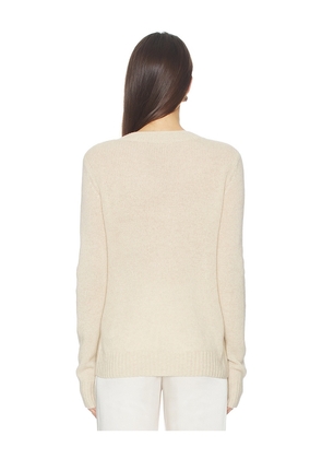 Enza Costa Cashmere V-Neck Pullover in Beige. Size M. Also in XS, S, L.