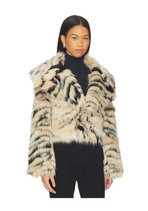 Adrienne Landau Londyn Jacket in Tan,Black. Size S. Also in M.