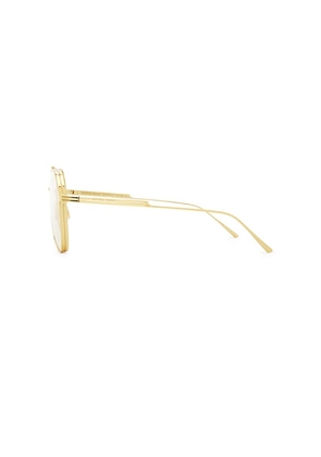 Bottega Veneta Aviator Eyeglasses in Metallic Gold.
