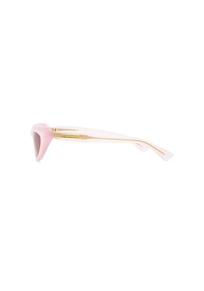 Bottega Veneta Cat Eye Sunglasses in Pink.