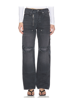 Alexander Wang Mid Rise Carpenter Jeans With Zip in Black. Size 24. Also in 25, 26, 27, 28, 29.