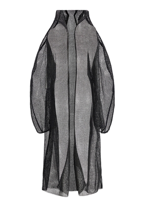 Maticevski Openwork Linen-Silk Blend Veiled Cape - Moda Operandi