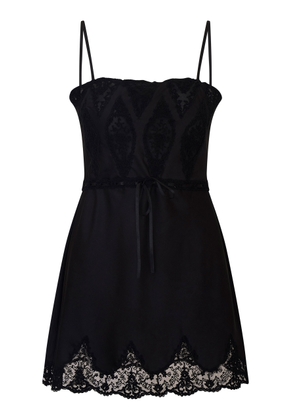 LoveShackFancy Sanna Lace-Detailed Mini Dress - Moda Operandi