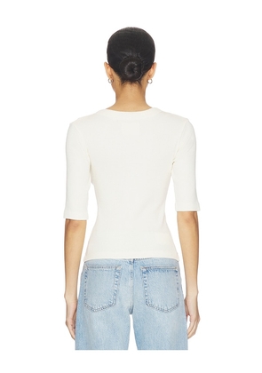 Citizens of Humanity Nali Short Sleeve Henley Top in Cream. Size L. Also in XS, S, M.