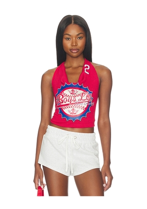 Boys Lie Sporty Spice Halter Top in Red. Size L. Also in M, S, XL, XS.