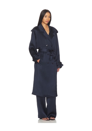 ANINE BING Rickie Maxi Trench in Navy. Size L. Also in M, S.