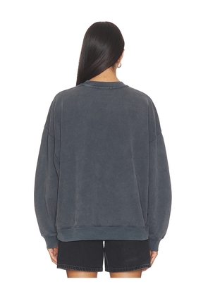 ANINE BING Miles Palms Sweatshirt in Charcoal. Size L. Also in XXS, XS, S, M, XL.