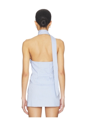 ALL THE WAYS Sandy Tie Neck Top in Baby Blue. Size L. Also in XXS, XS, S, M, XL.