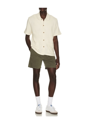 Brixton Poolside Short Sleeve Knit Shirt in Cream. Size L. Also in M, S.