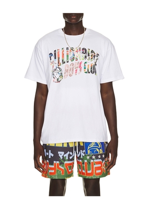 Billionaire Boys Club Curve Collage Tee in White. Size L. Also in M, S, XL/1X.