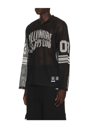 Billionaire Boys Club Zone Long Sleeve Mesh Tee in Black. Size L. Also in S, M, XL/1X.