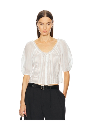 Helsa Voile Peasant Blouse in White. Size L. Also in M, S, XL, XS, XXS.