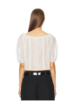 Helsa Voile Peasant Blouse in White. Size L. Also in XXS, XS, S, M, XL.