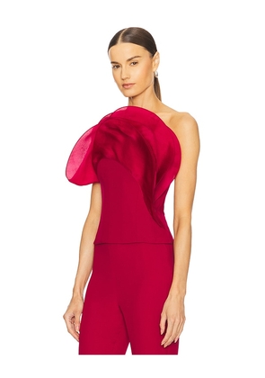 Gaurav Gupta The Wave Ruffle Top in Red. Size 2. Also in 0.