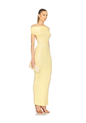 Helsa Aaliyah Maxi Knit Dress in Lemon. Size M. Also in L, XL.