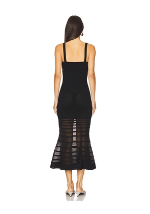 SIMKHAI Vallarie Midi Dress in Black. Size L. Also in S, M.
