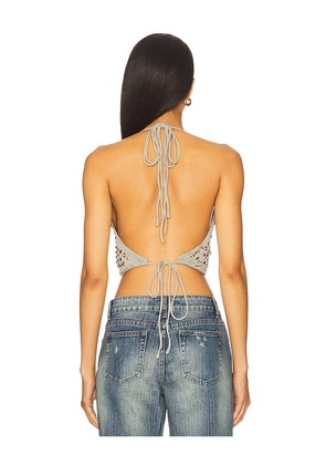 Jaded London Crystal Studded Backless Top in Grey. Size 12. Also in 10.