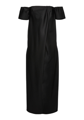 Magda Butrym Gathered Wool-Silk Midi Dress - Moda Operandi