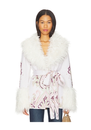 Hayley Menzies Rex Jacquard Cardigan in Cream. Size S. Also in XS.