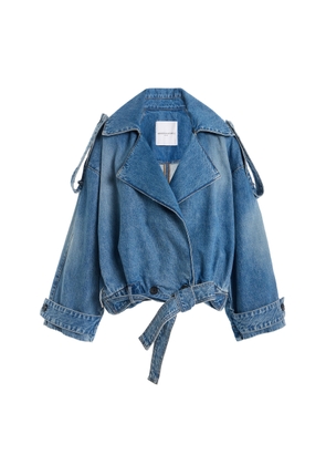 Brandon Maxwell The Regan  Belted Denim Trench Jacket - Moda Operandi