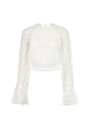 Francesca Miranda Alba Sheer Lace Top - Moda Operandi