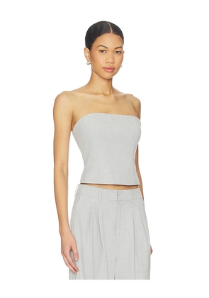 Good American Essential Suiting Strapless Top in Light Grey. Size 3X. Also in XS, S, M, 2X, 5X.