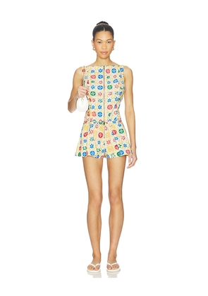 Free People Dune Dancer Printed Romper in Multi. Size L. Also in M, S, XL, XS.