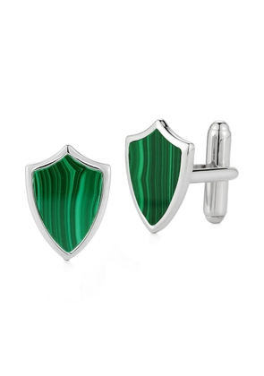 Mateo malachite shield cufflinks - Silver